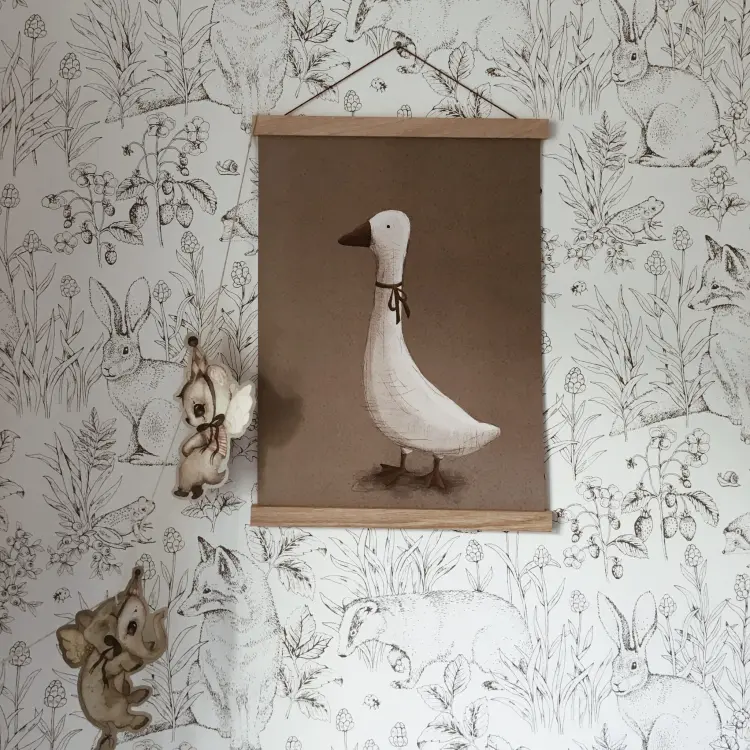 minimalistyczny plakat dla dziecka z gąską